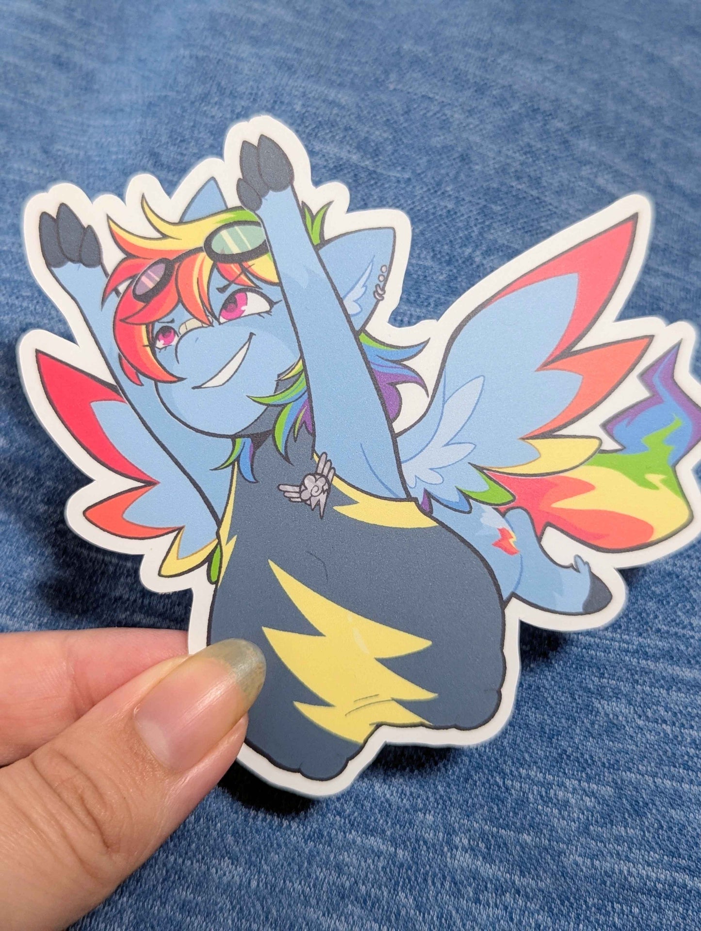 Busty Colourful Pony Vinyl Sticker (Water/UV Resistant)