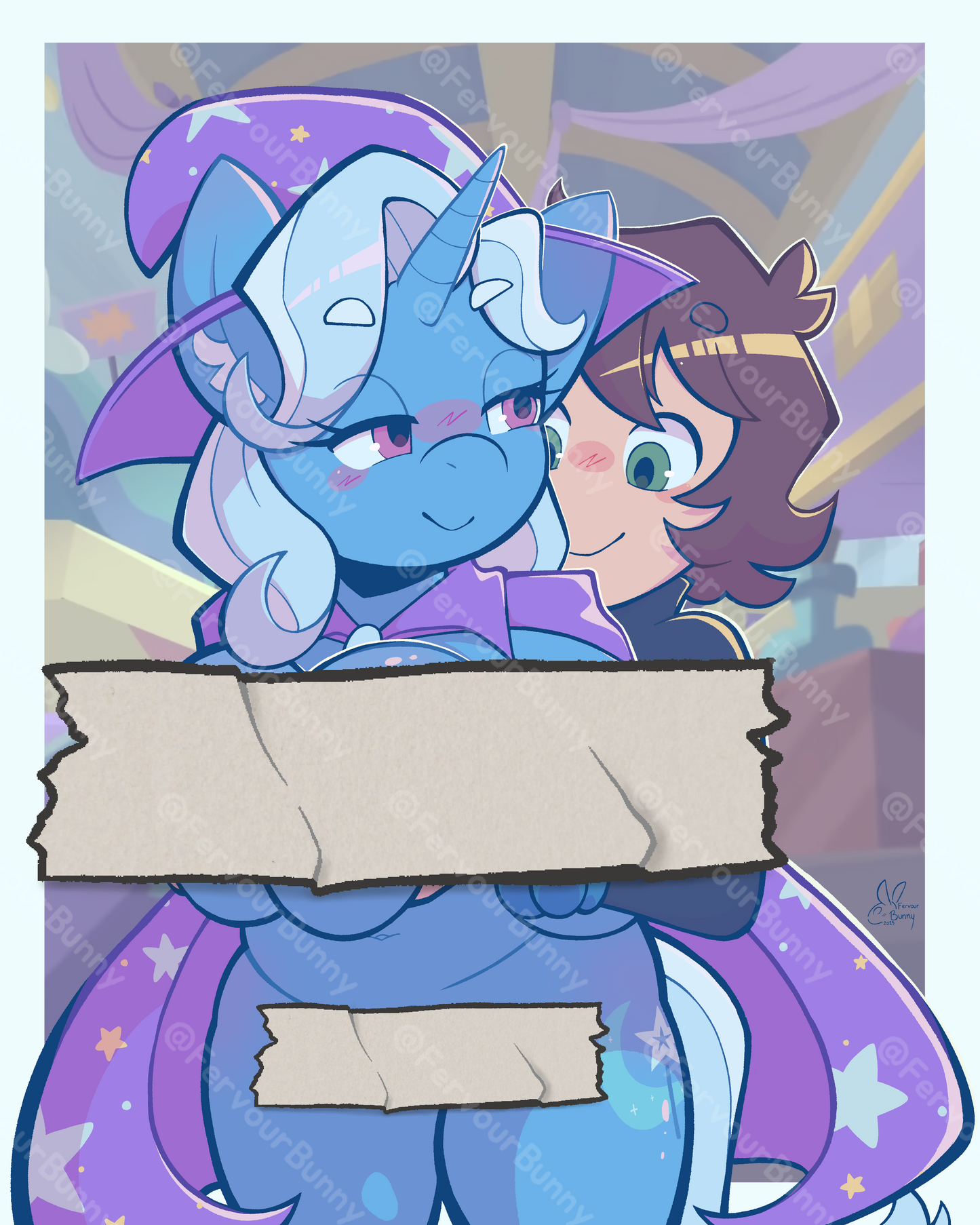 BW and Magician Pony Print