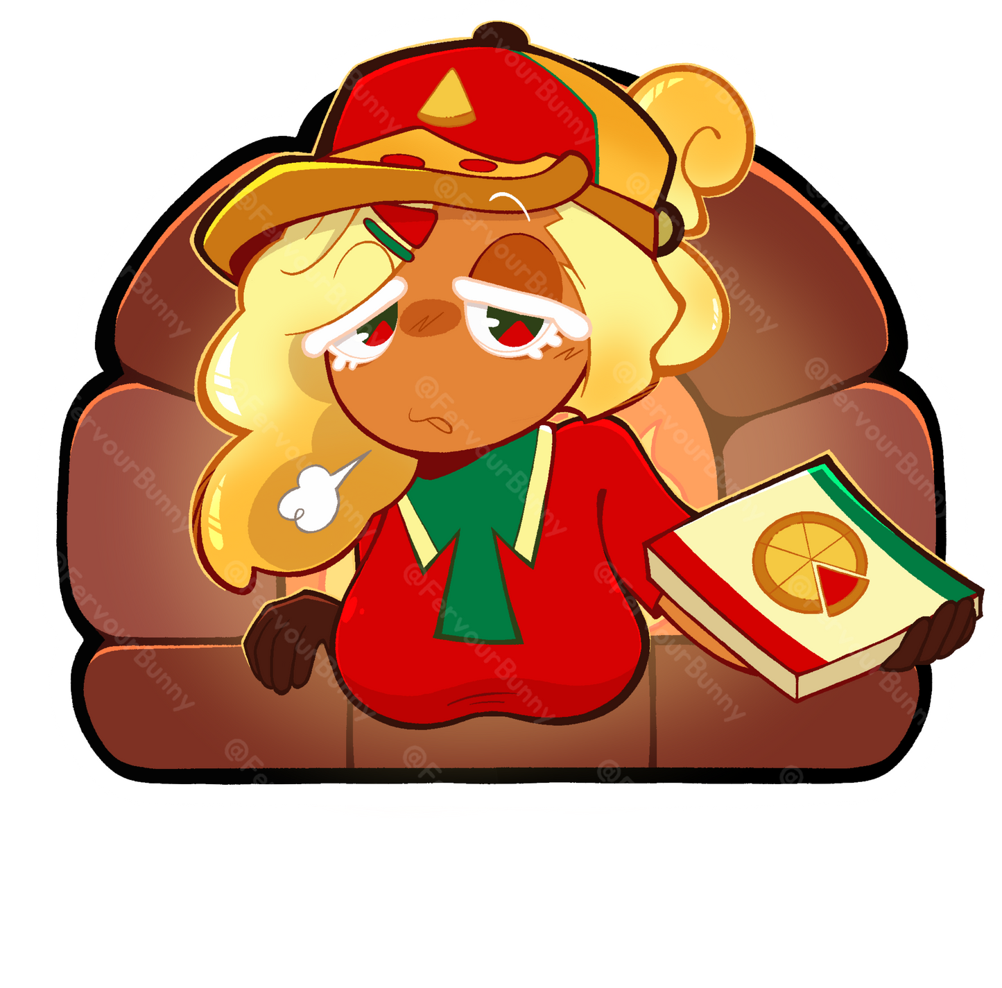 Freshly Baked Pizza Cookie Vinyl Sticker (Water/UV Resistant)