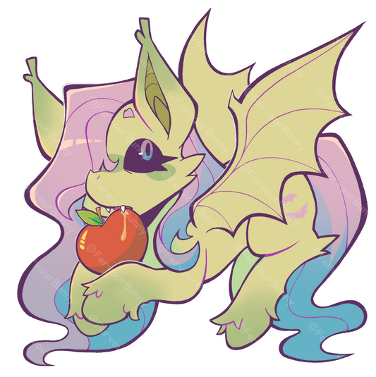 Shy Bat Pony Vinyl Sticker (Water/UV Resistant)